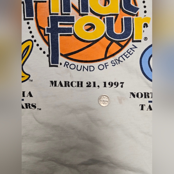 Vintage 1997 NCAA Basketball Final Four CAL Vs. North Carolina T-Shirt XL 90s - Picture 9 of 13